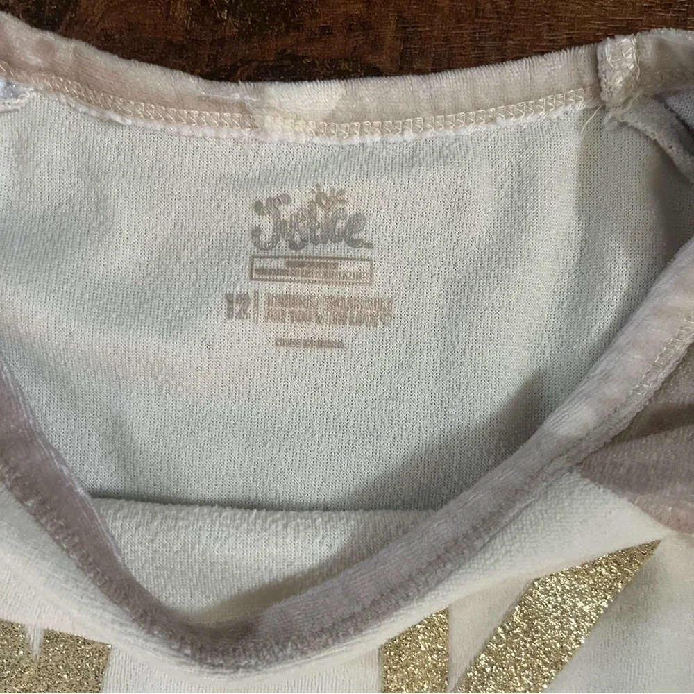 Justice girls reindeer gold glitter nightgown pajamas Sz 12 lightweight
